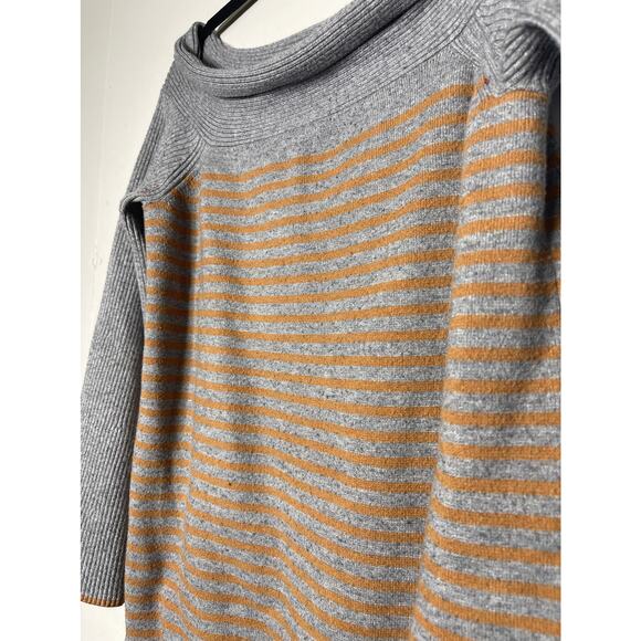 Anthropologie Elise Sweater Long Sleeve Ribbed  Long Line Womans M Gray Striped - Picture 6 of 7